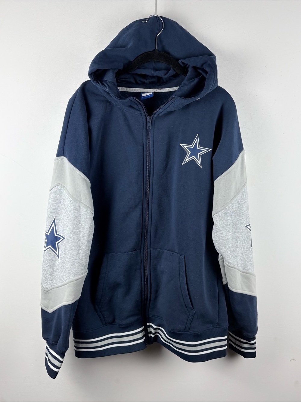 NFL Dallas Cowboys Navy Star Men’s Full Zip Jacket Sweatshirt Small Football